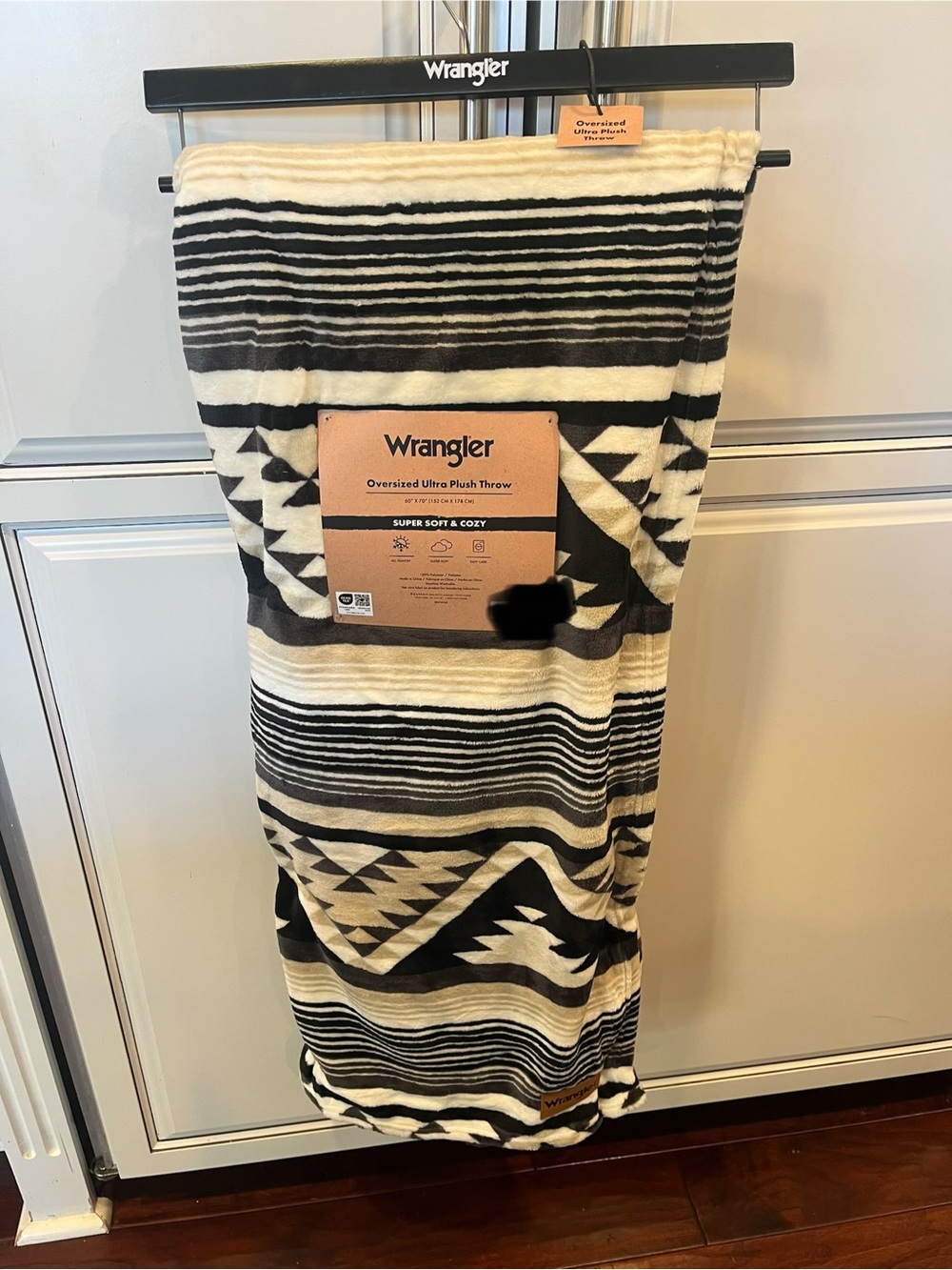 Wrangler Black, Tan & Cream Aztec Stripe Throw Blanket
